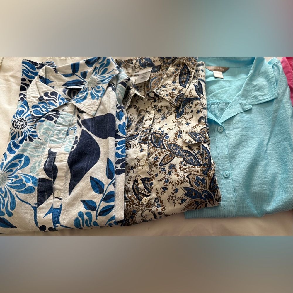 Bundle of 3 summer cotton blouses for women